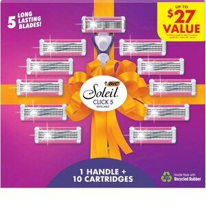 NIB BIC  Soleil Click 5  Manual Razors with  1 Handle and 10 Cartridges